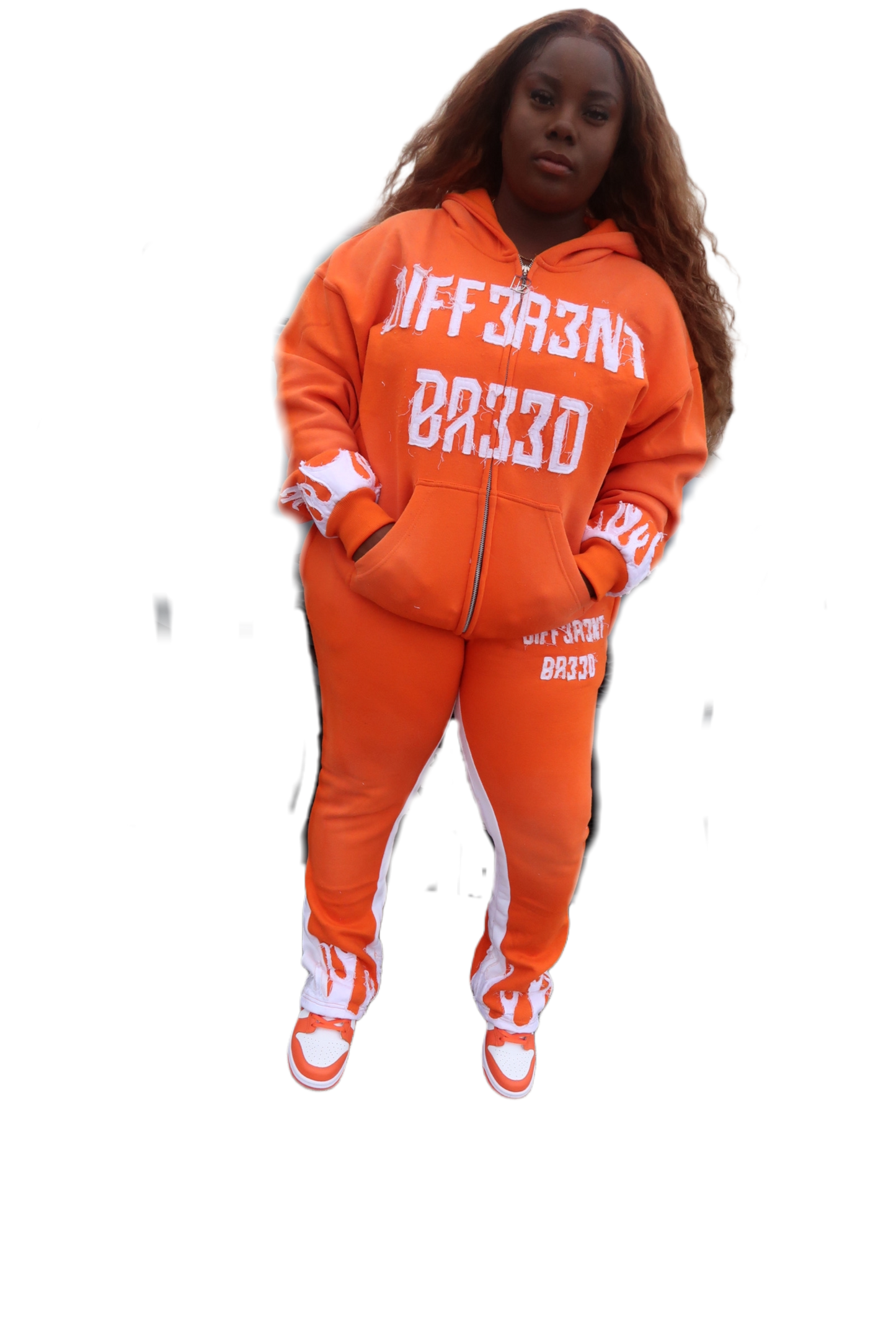 Orange Hustle flare set🔥