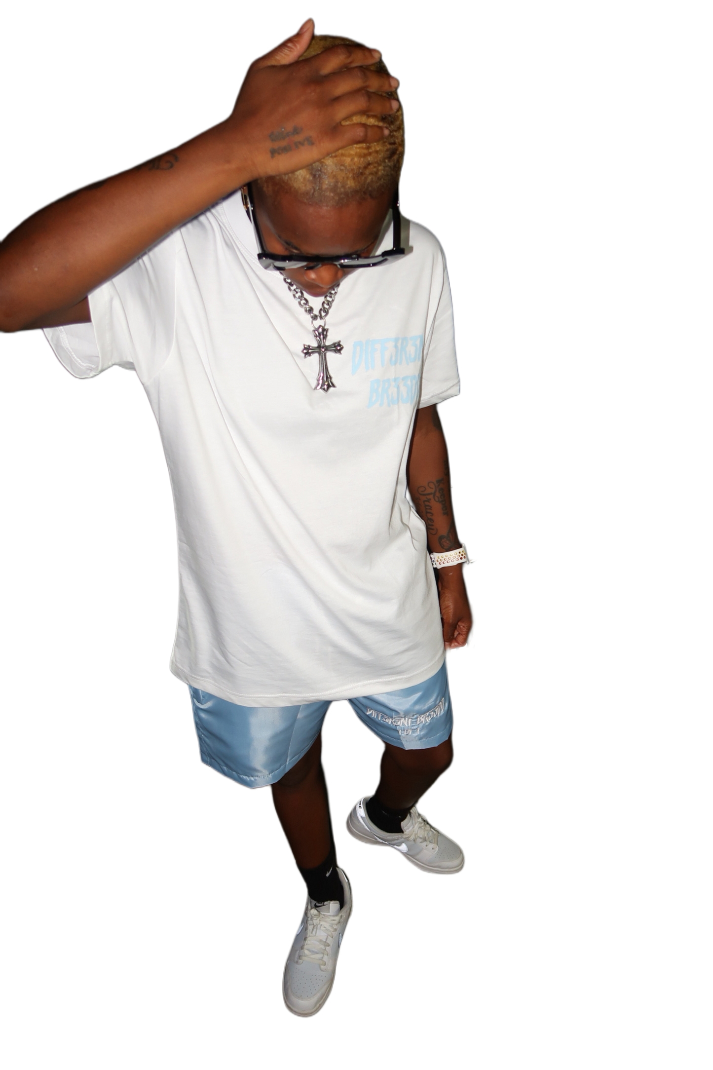 Blue short set