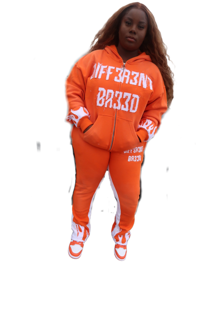 Orange Hustle flare set🔥
